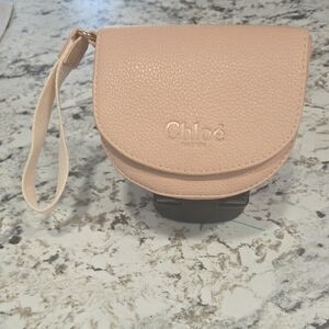 Chloe Blush Leather Wristlet